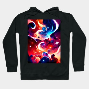 Heavenly Stars Dream - Fluid Abstract Pattern Hoodie